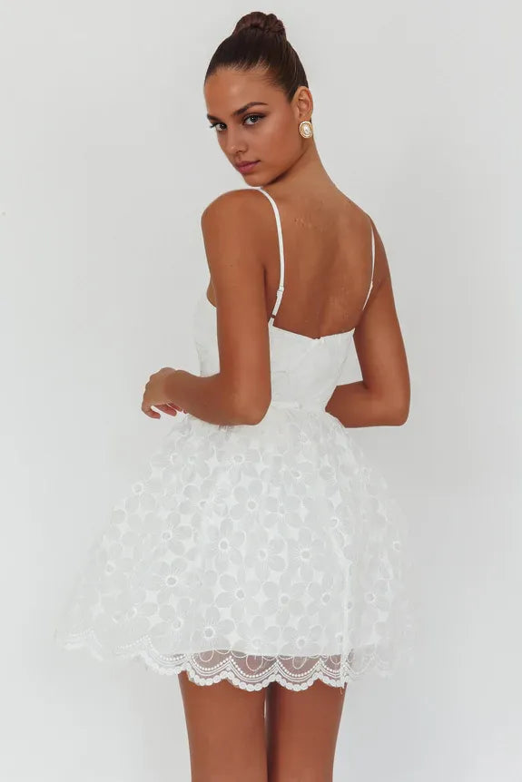 A-Line Square Neckline Spaghetti Straps Lace Blush Mini Homecoming Dress