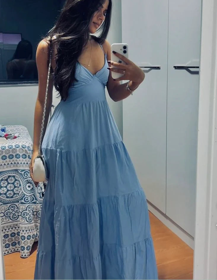 A Line Blue Satin Spaghetti Straps Long Prom Dress Inexpensive Burgundy Evening Party Dresses