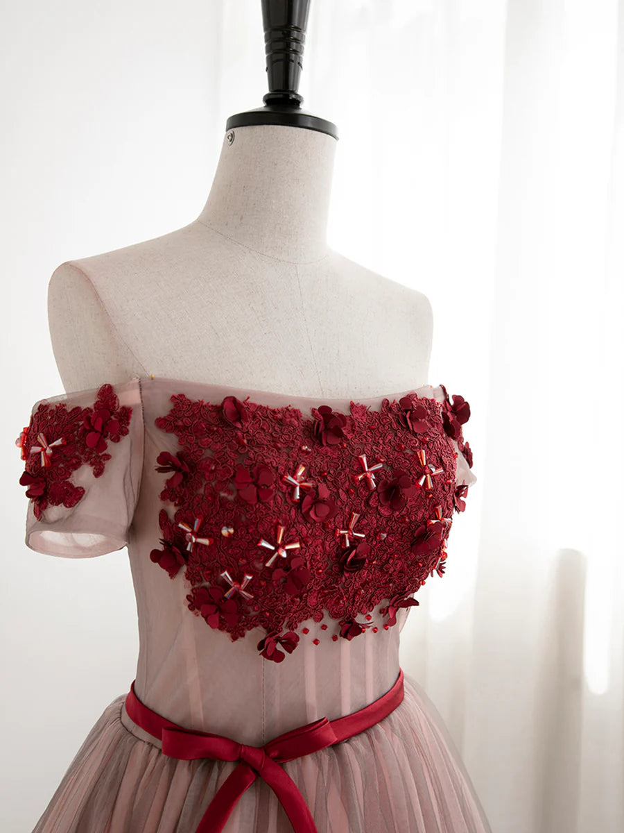 As Pic Tulle Lace Sequins With Beaded Off the Shoulder Short Prom Dress Homecoming Dress