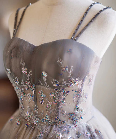 As Pic Tulle Sequins With Applique A-Line Short Party Dress Homecoming Dress