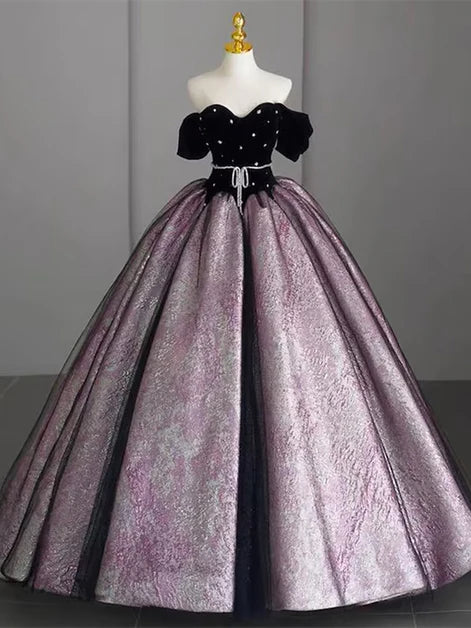 Beautiful Tiered Tulle Off Shoulder Beaded A-line Long Formal Dress