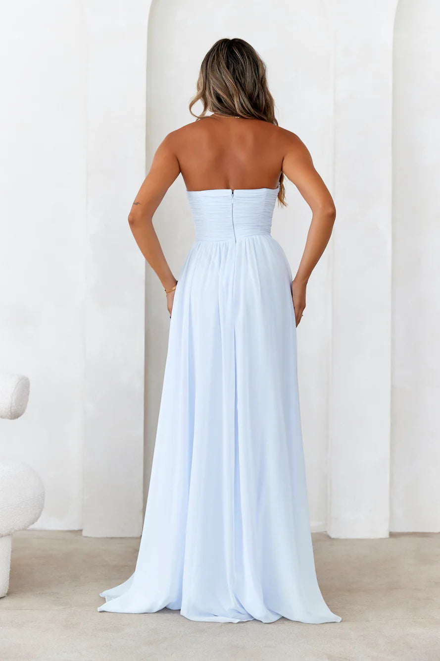 Casual Simple A-line Sweetheart Pleated Maxi Prom Dress For Women Ready To Ship