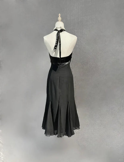 Classy Black Chiffon A line Halter Short Prom Dress Cocktail Dress Hot Sale Homecoming Dresses For Women