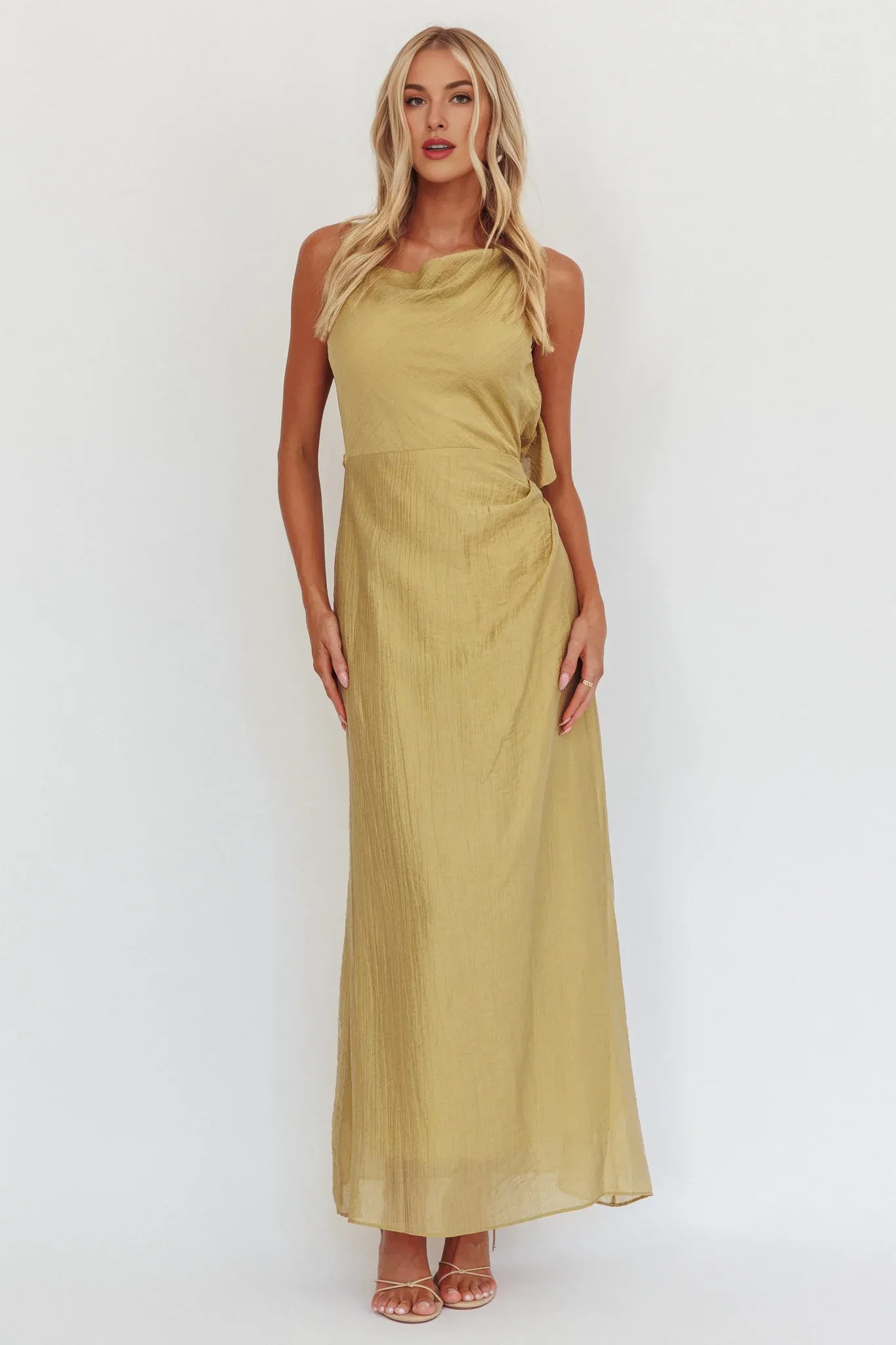 Cowl Neck Ruffle Back Open Back Hazel Maxi Evening Dress Party Dress