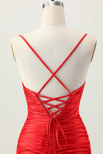 Dark Khaki Sweetheart Collar Spaghetti Straps Ruched Cut Out Tight Homecoming Dress Party Dress