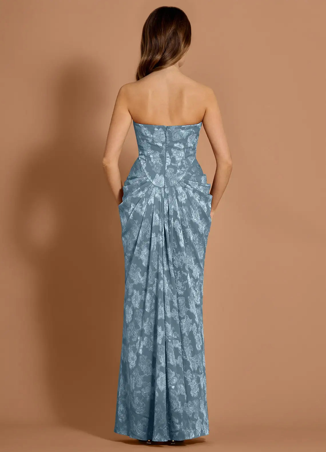 Discount Mermaid Sweetheart Pleated Dusty Blue Maxi Evening Dress