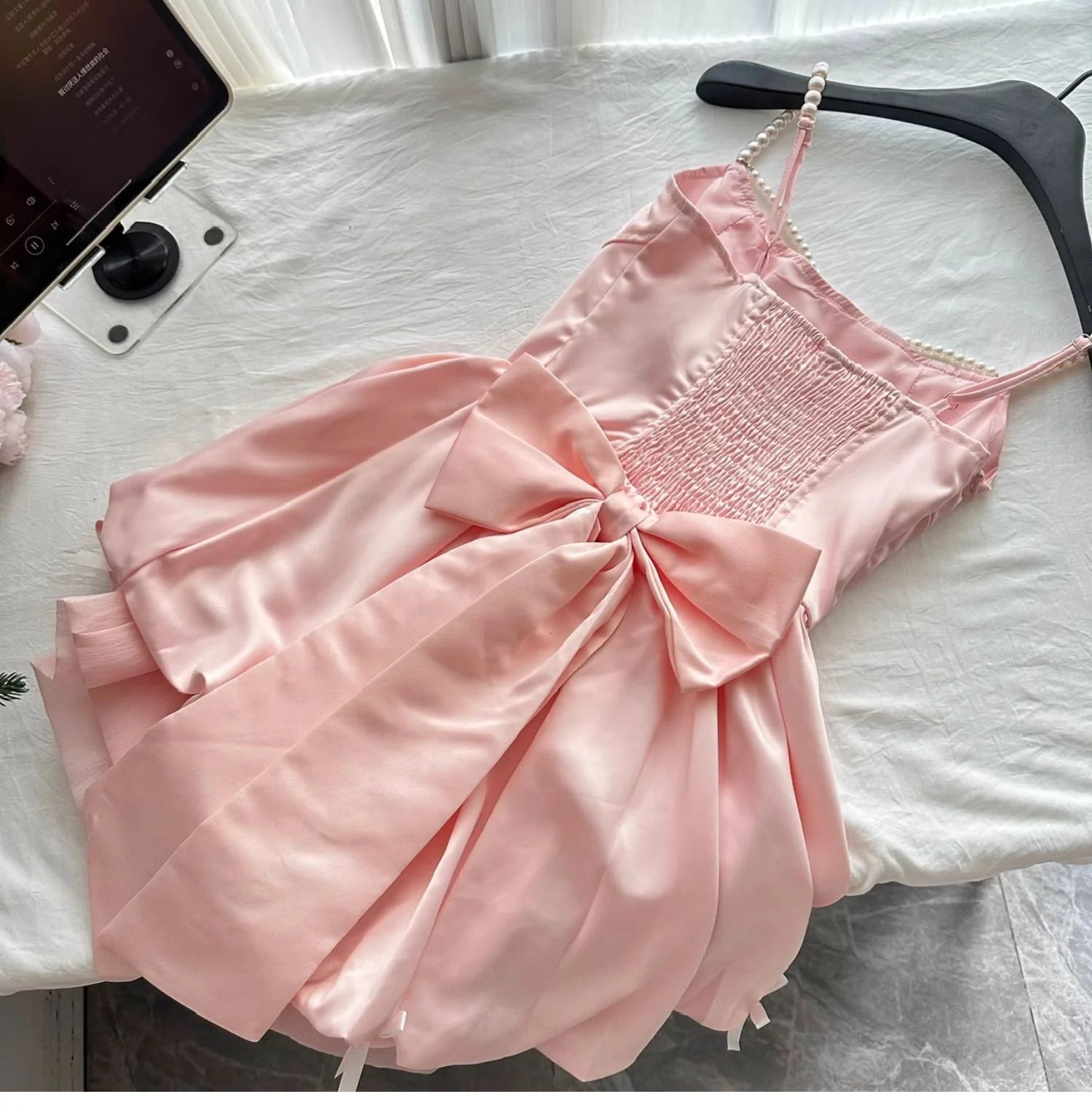 Fairytale Spring Pool Party Dress Pink Satin A-Line Short Homecoming Dress
