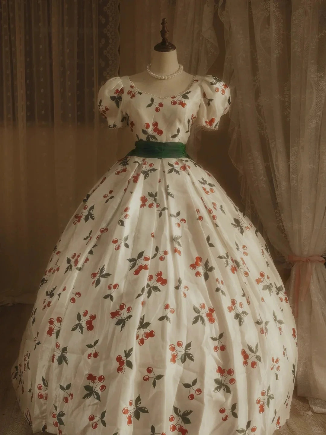 Elegant A-line Quinceanera dress with a voluminous puffy skirt.