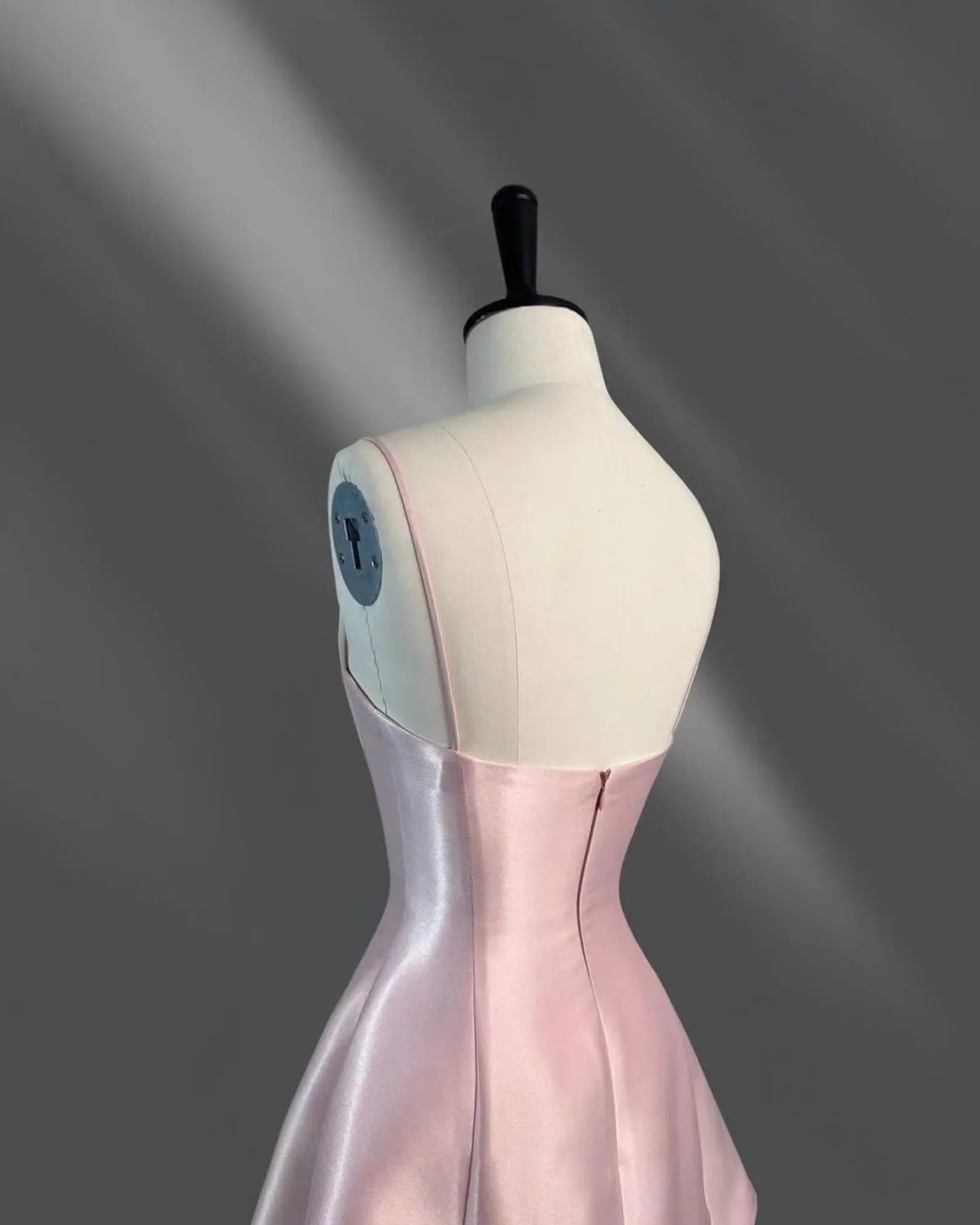 Elegant A-Line Square Neck Spaghetti Strap Satin Pink Short Homecoming Dress