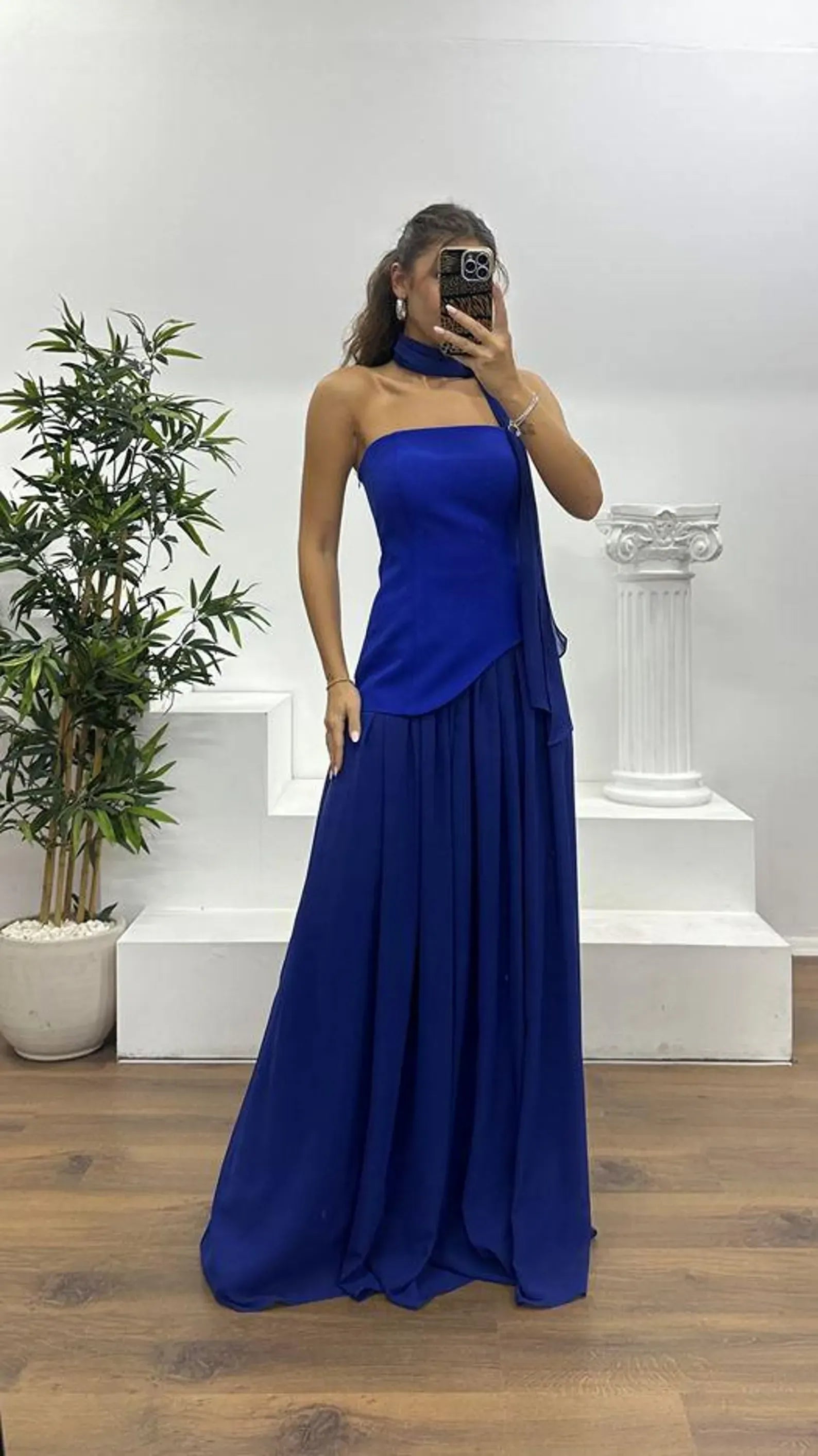 Elegant A-Line Strapless Chiffon Burgundy Floor-Length Prom Dress With Streamer