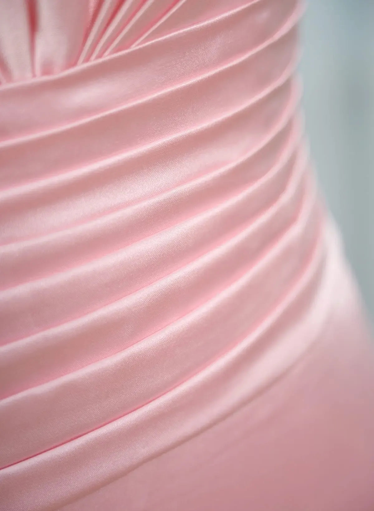 Stylish Elegant Mermaid Halter Flower Ruched Cutout Satin Pink Long Prom Dress