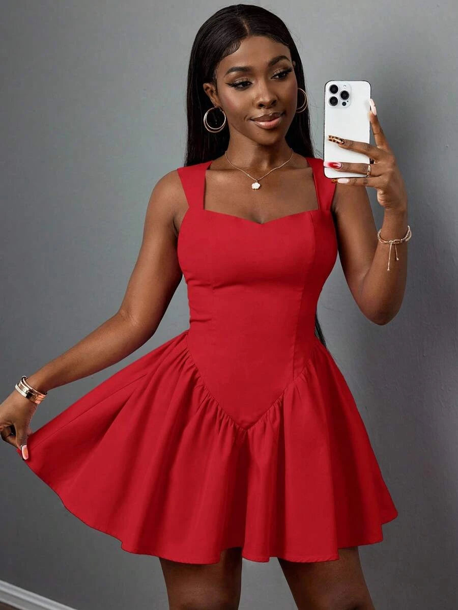 Elegant A-Line Sweetheart Pleated Backless Red Mini Homecoming Dresses
