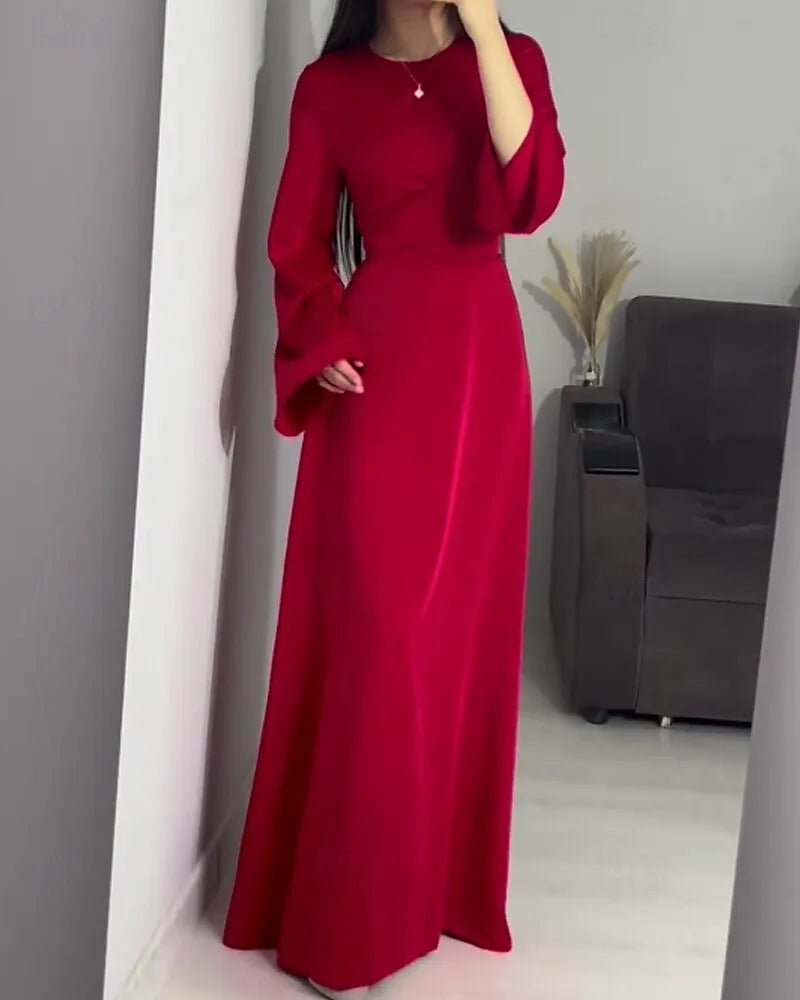 Ethereal Sheath Crew Neck Long Sleeve Ruched White Maxi Prom Dress for Women Custom