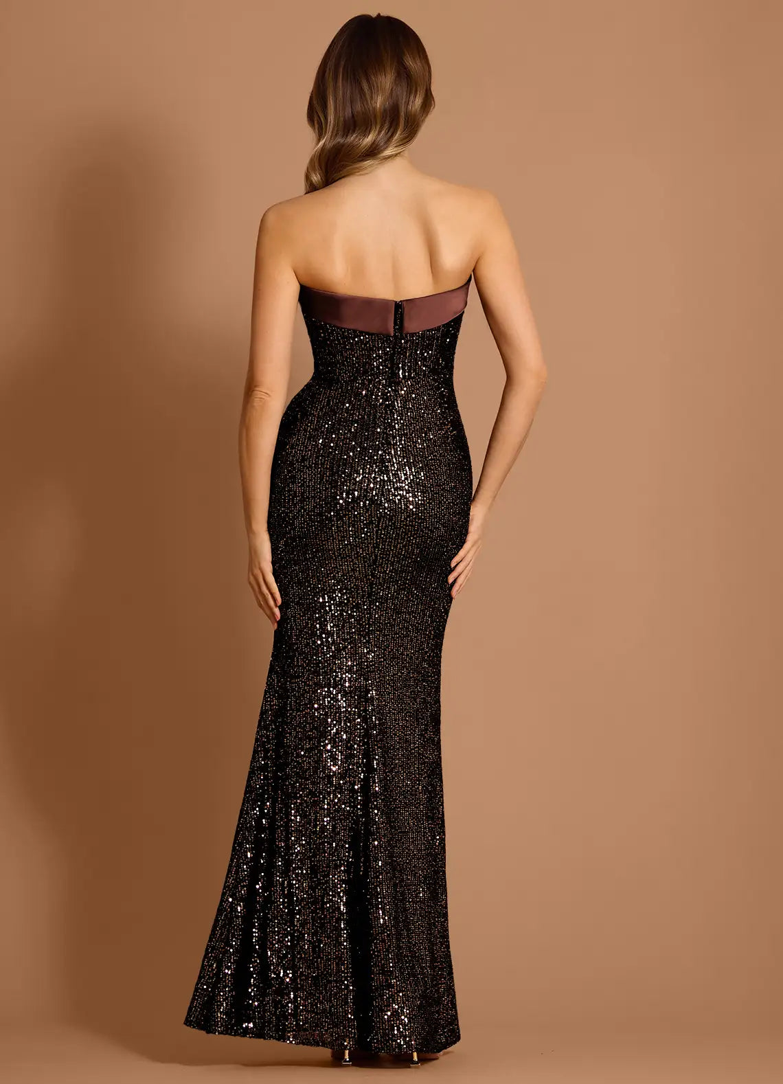 Exquisite Tailoring Budget Mermaid Strapless Sequin Black Maxi Evening Dress