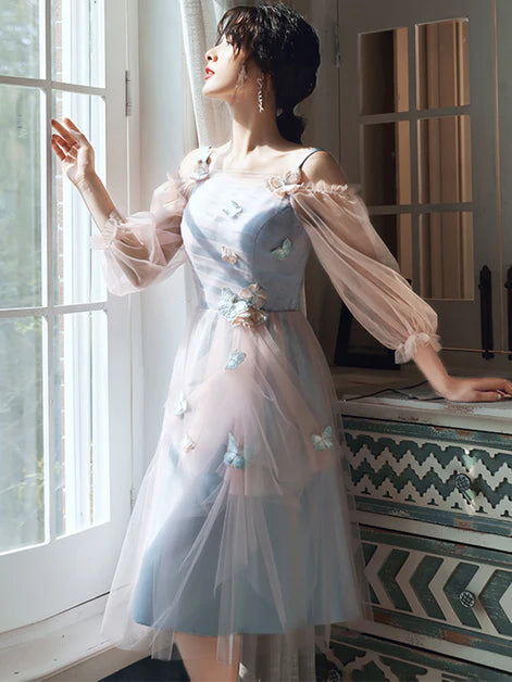 Fairy Short spaghetti strap Tulle Homecoming Dress Party Dress  Prom Dresses