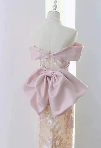 Fashion Off Shoulder Sweetheart Applique Mermaid Evening Gown Long Prom Dress