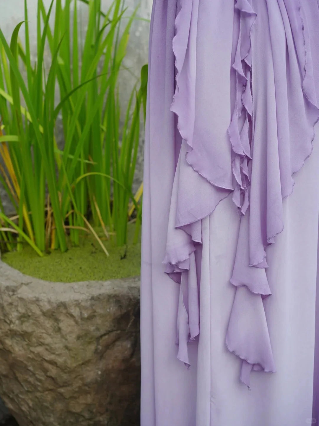 Flowing Purple Chiffon Halter V Neck Backless Ruffle Long Prom Dress Affordable Chiffon Party Dresses