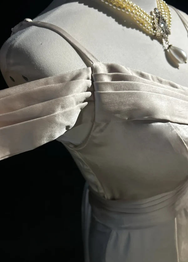 Gorgeous Champagne Spaghetti Straps Mermaid Long Prom Dress Casual Champagne Party Dresses