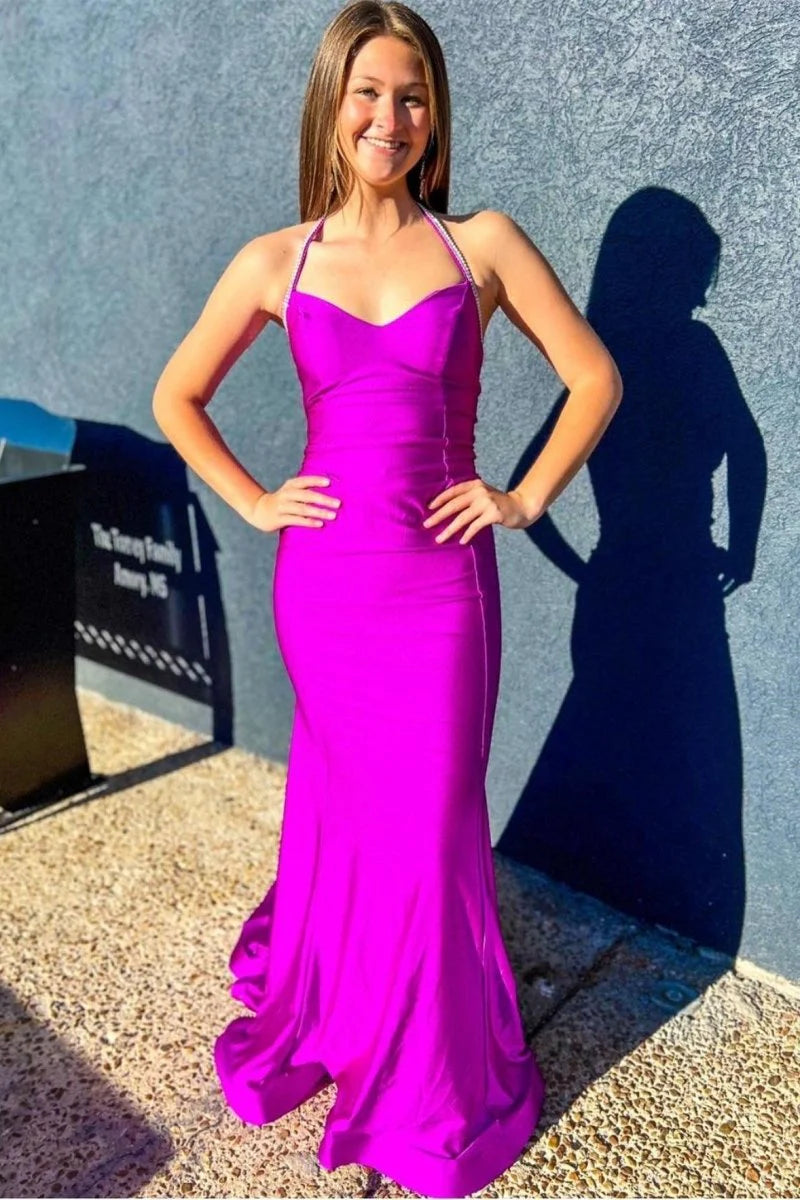Gorgeous Trumpet Hunter Open Back Green Long Formal Evening Dress