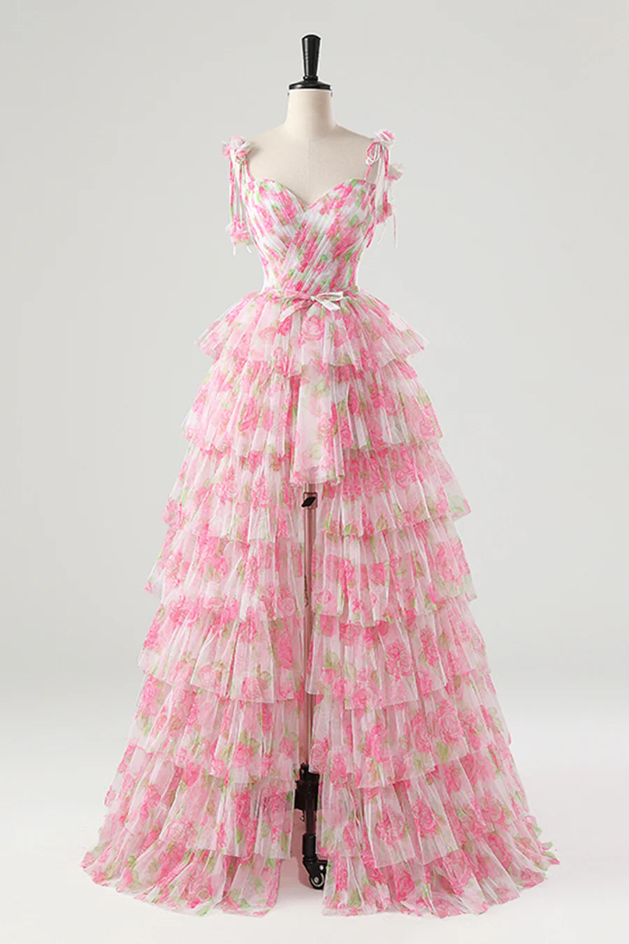 Lovely Blushing Pink Flower A-Line Spaghetti Strap Removable Skirt Prom Dress Party Dress