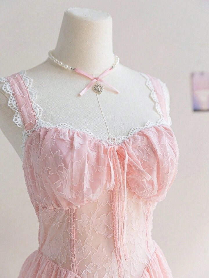 Lovely Pink Tulle Floral Lace BodyCon A Line Short Evening Dress Homecoming Party Dress