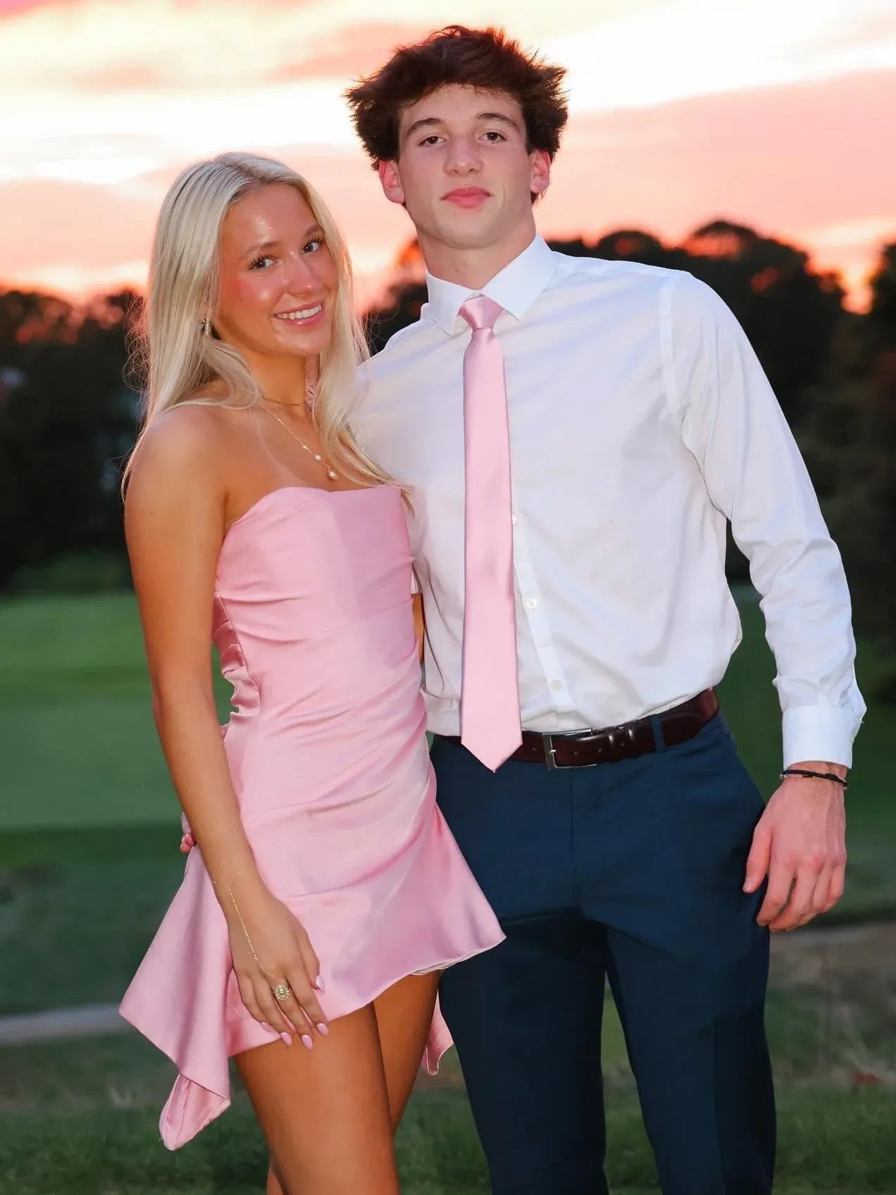 Lovely Strapless Satin Pink Short Homecoming Dress With Asymmetrical Hem