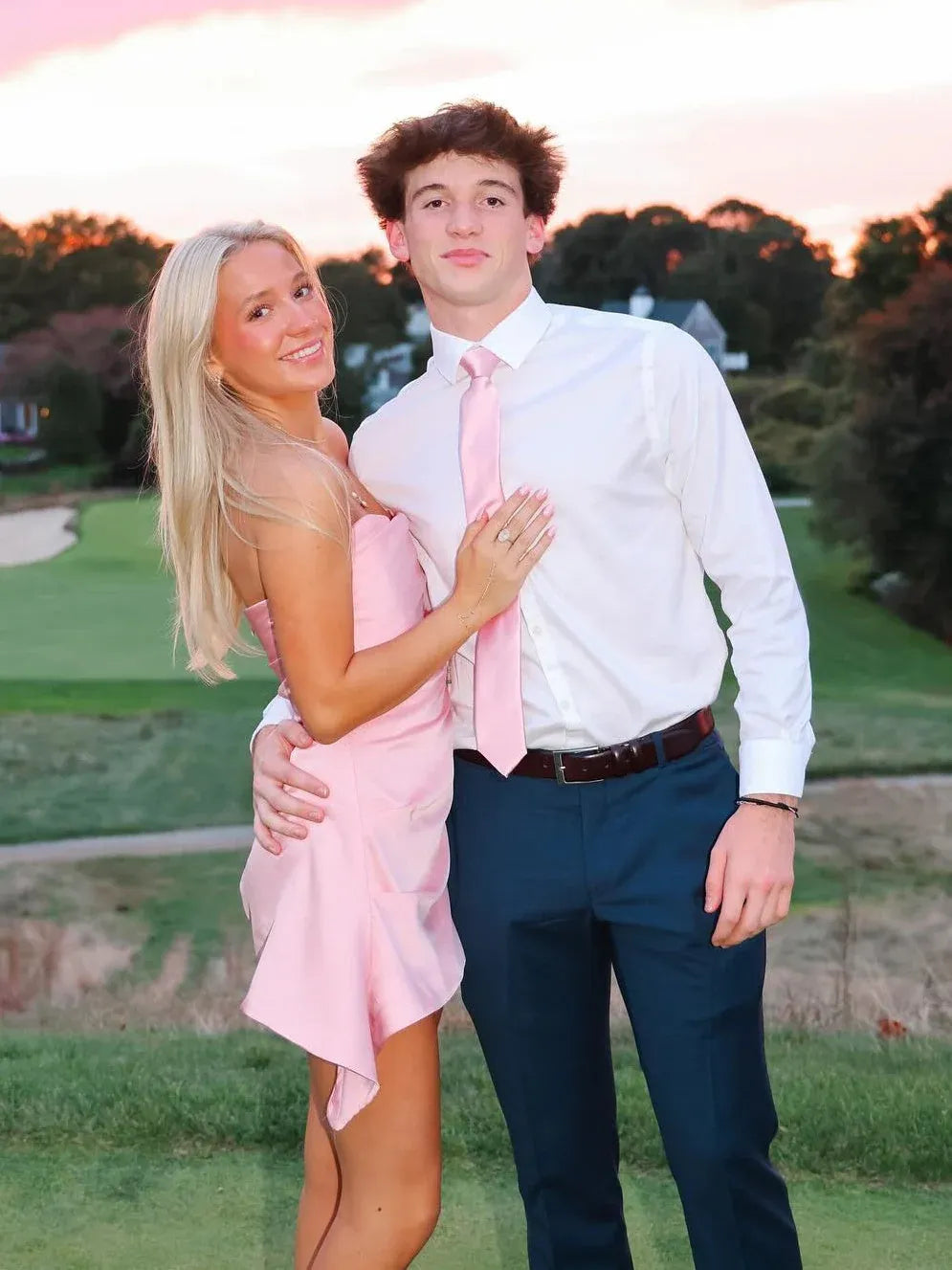 Lovely Strapless Satin Pink Short Homecoming Dress With Asymmetrical Hem