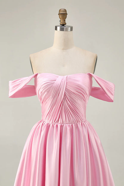 Lovely White Ruched Off The Shoulder Short Homecoming Dress White A-line Party Dress