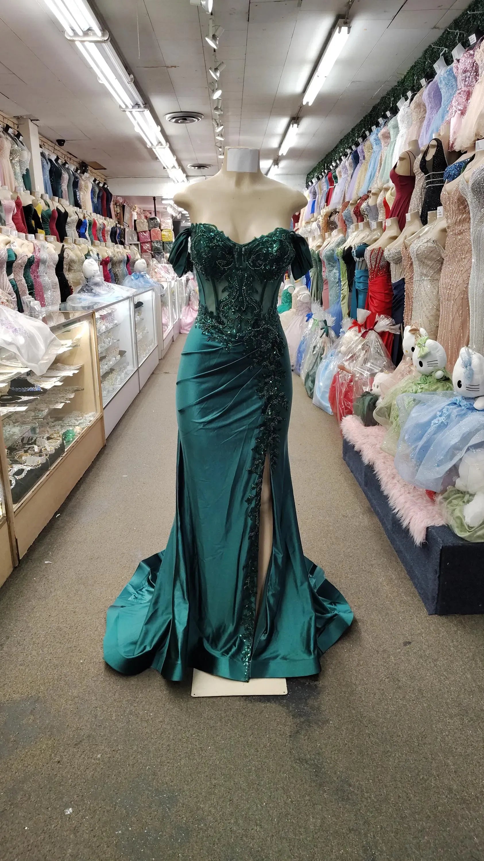 Mermaid Off-Shoulder Corset Lace Beaded Satin Light Blue Prom Dress With Train