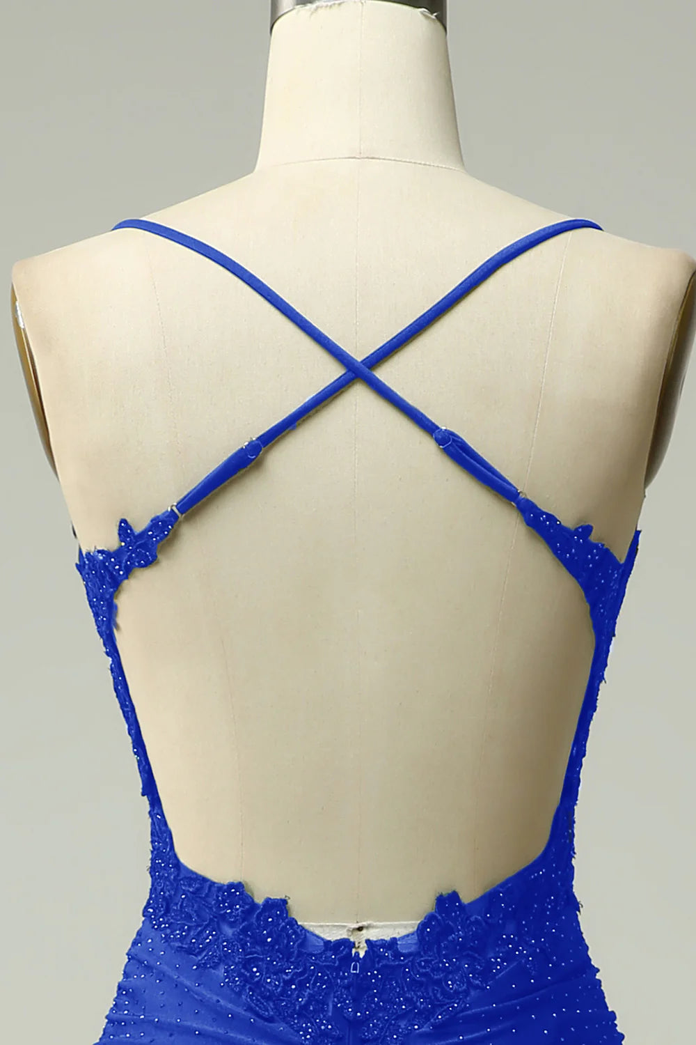 Mermaid Spaghetti Straps Dark Green Long Prom Dress with Appliques Beading