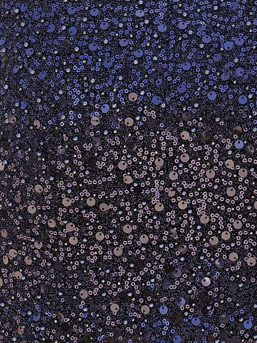 Navy Blue Sequined Sheath Spaghetti Straps V Neck Cut Out Short Homecoming Dresses