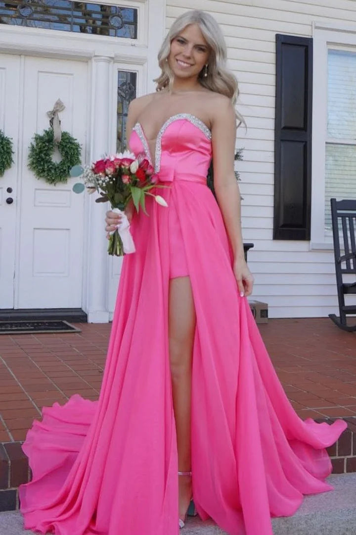 Off-Shoulder A-Line Empire-Waist Tiered Sequins Appliques Prom Dress
