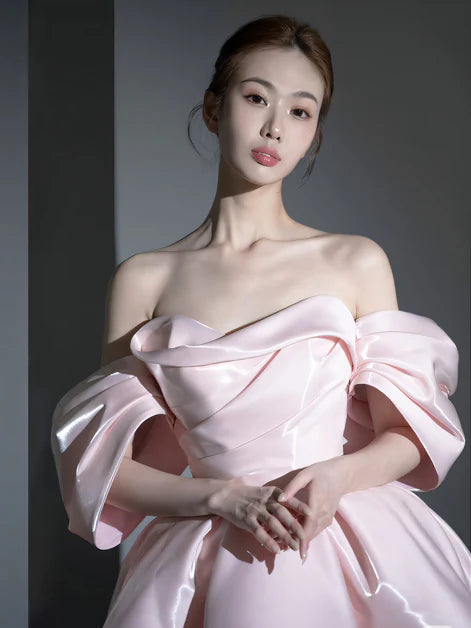 Pink Sweetheart Satin Pleated Sleeveless Short Homecoming Dress Prom Dress Formal Dress