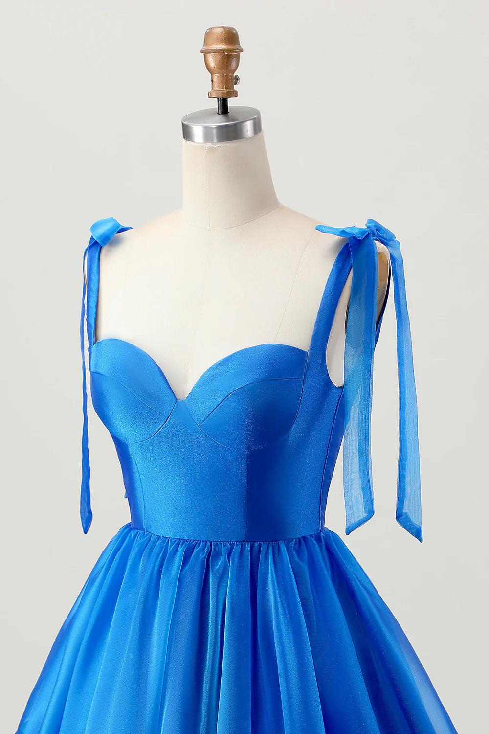 Royal Blue Sweetheart Collar A Line Spaghetti Straps Ruffle Lace-Up Short Homecoming Dress