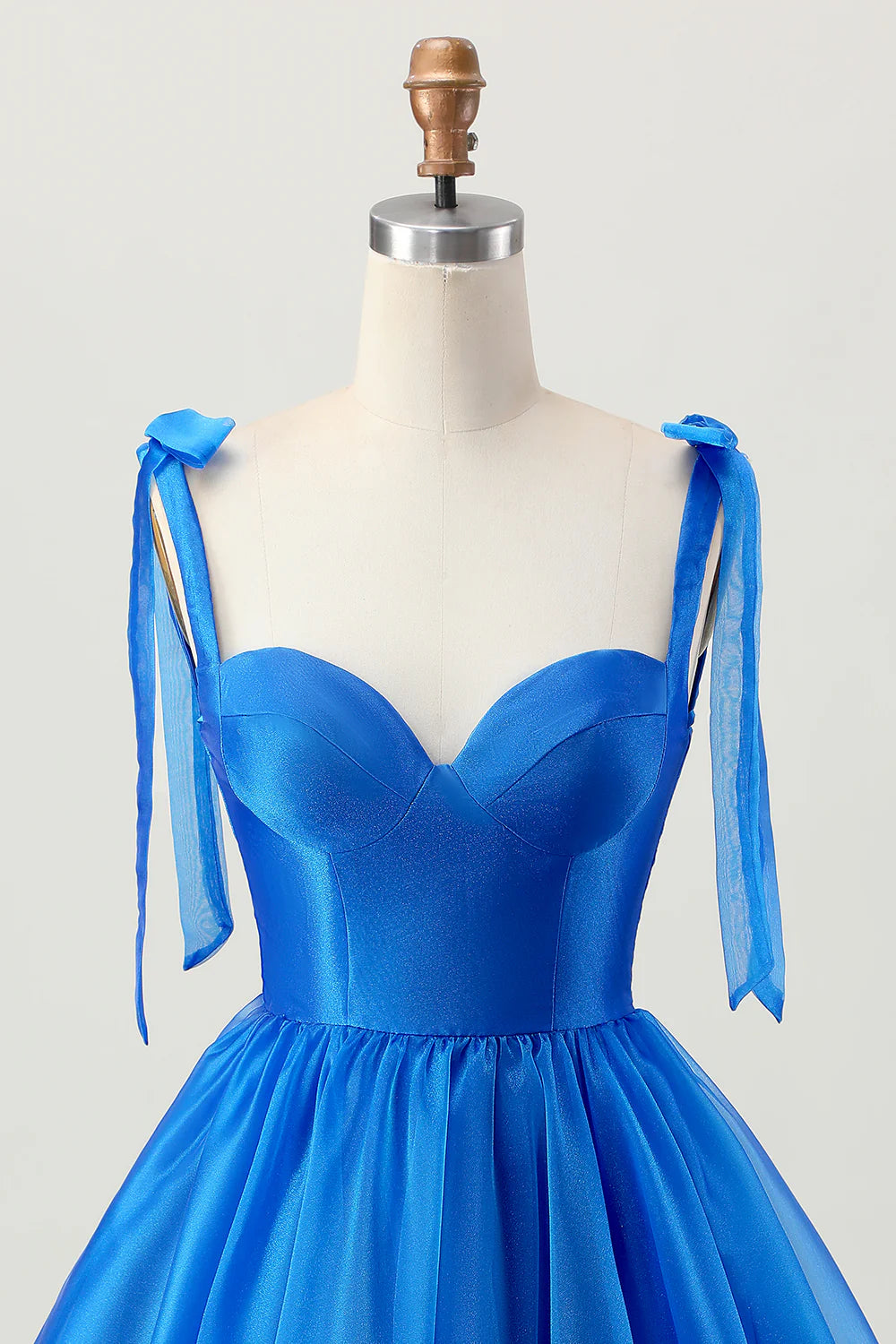 Royal Blue Sweetheart Collar A Line Spaghetti Straps Ruffle Lace-Up Short Homecoming Dress
