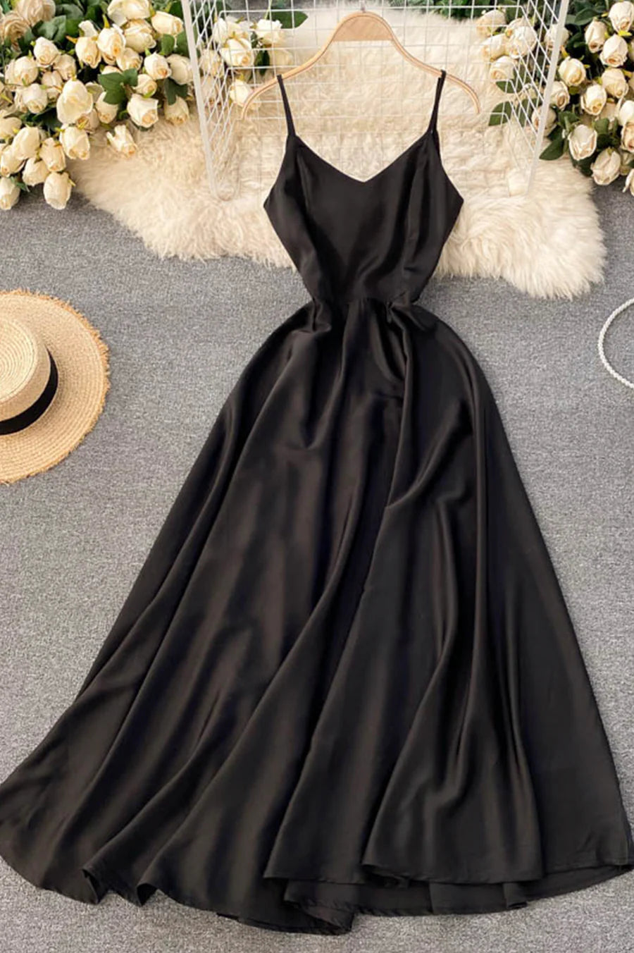 Simple V-Neck Spaghetti Straps A-Line Short Dress Party Dress