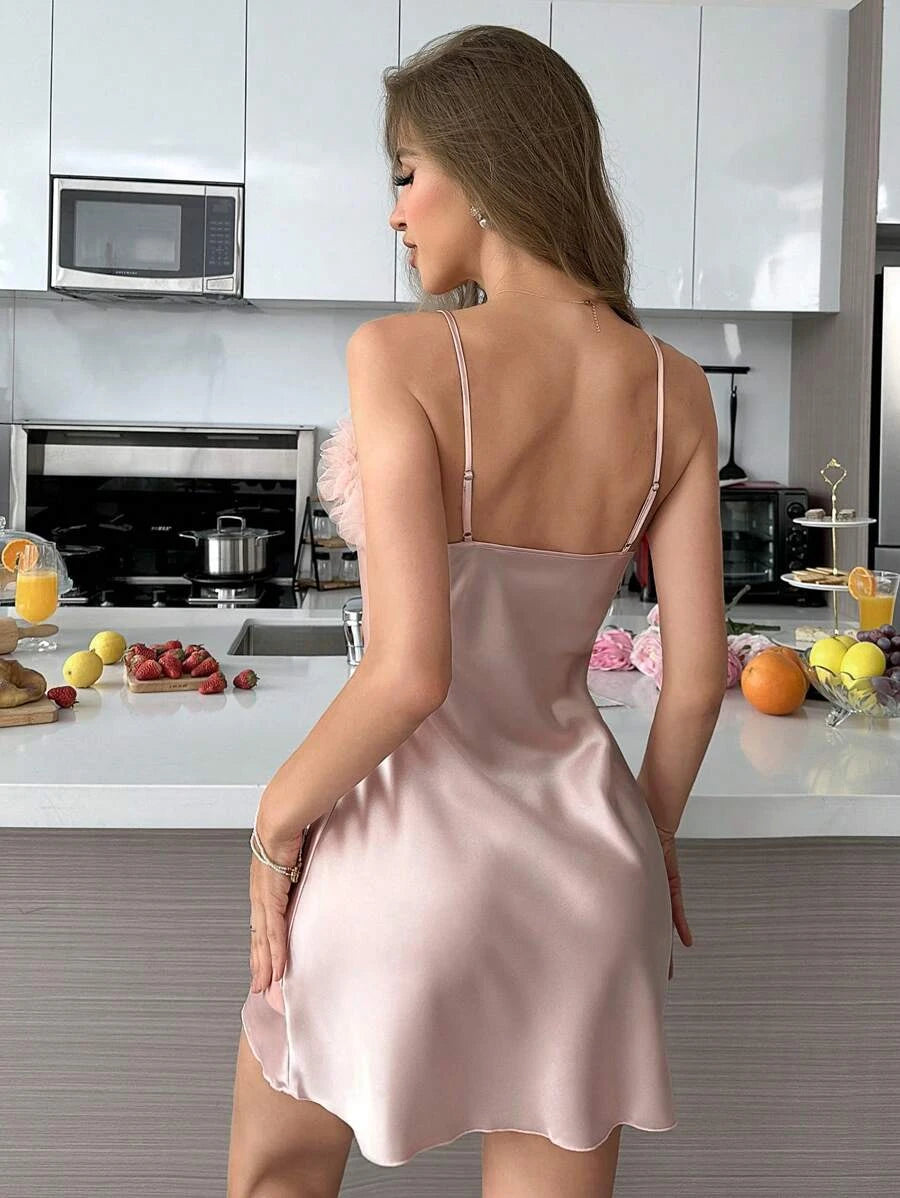 Simple A-Line Spaghetti Straps Ruffled Silky Blush Pink Mini Homecoming Dresses