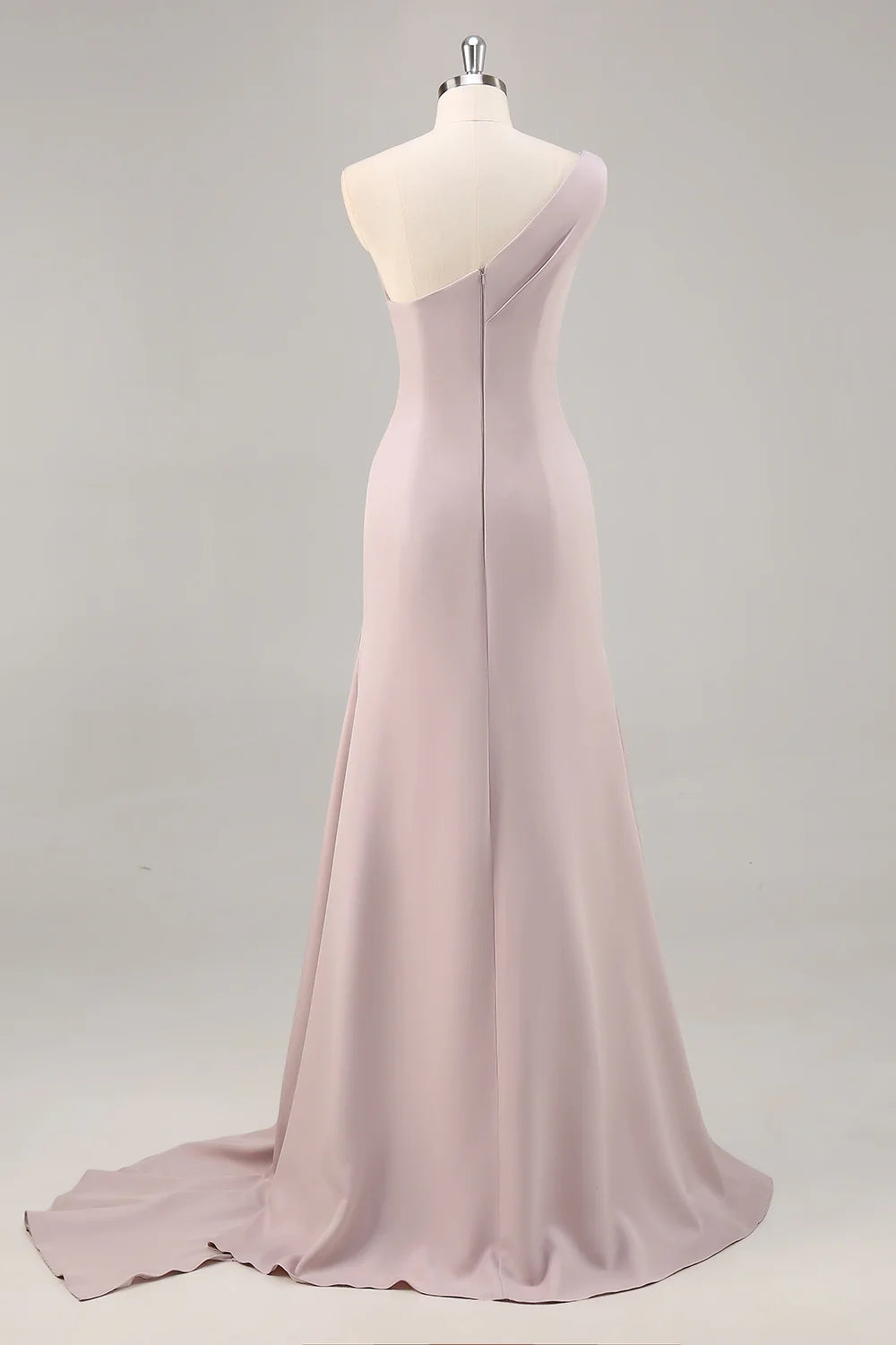 Simplicity Khaki One Shoulder Mermaid Long Formal Dress Khaki Evening Dress With Train