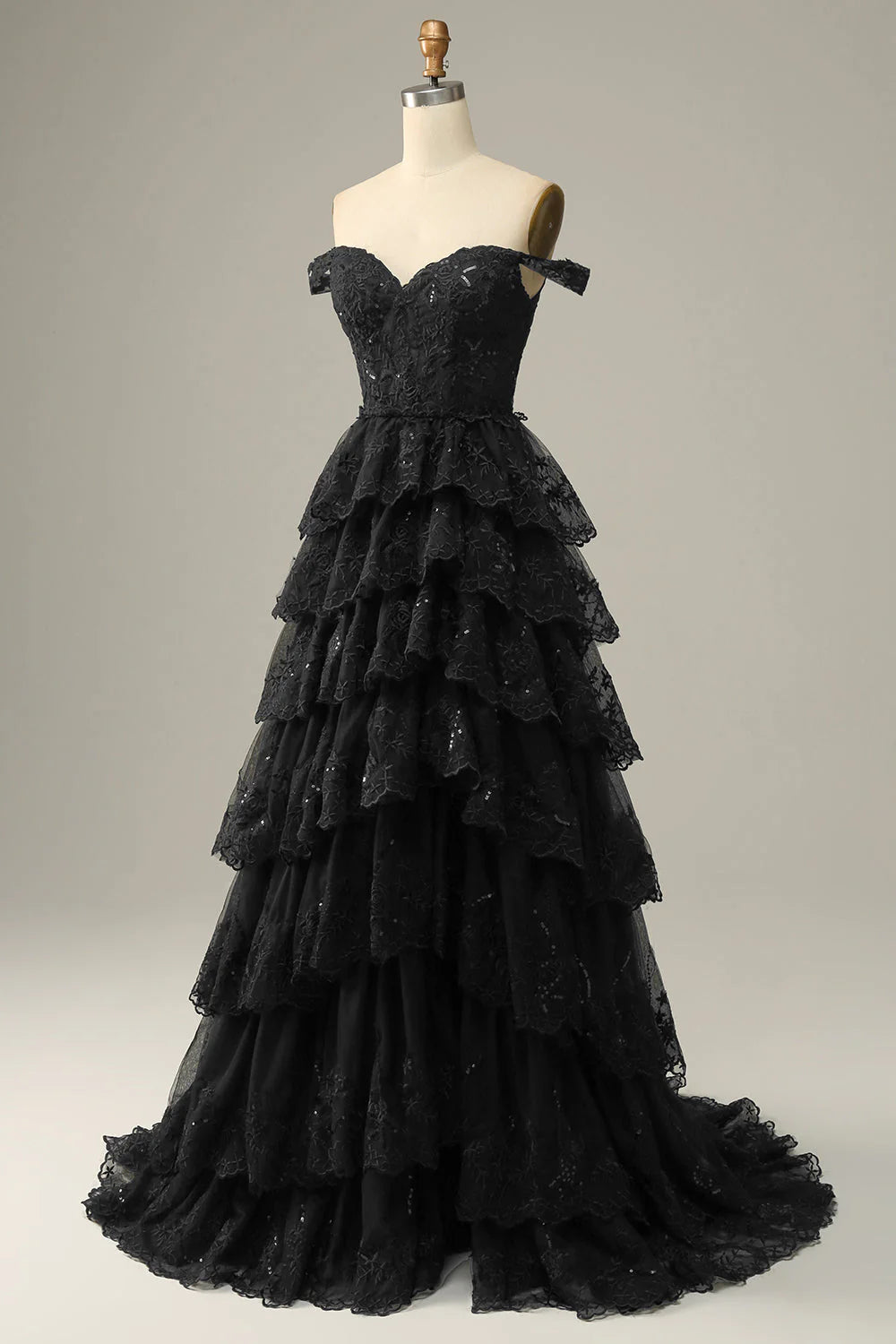 Sparkly Tulle Floral Printing Sweetheart Neck Off the Shoulder Corset Wedding Dress with Slit