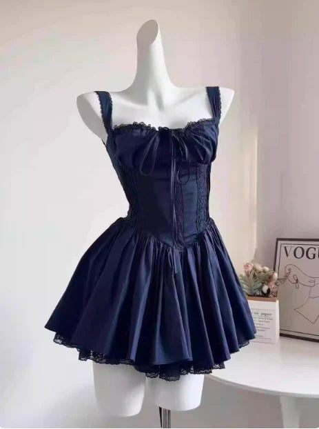 Sweet Lace Fishbone Suspender Princess Birthday Tutu Homecoming Dress Party Dress