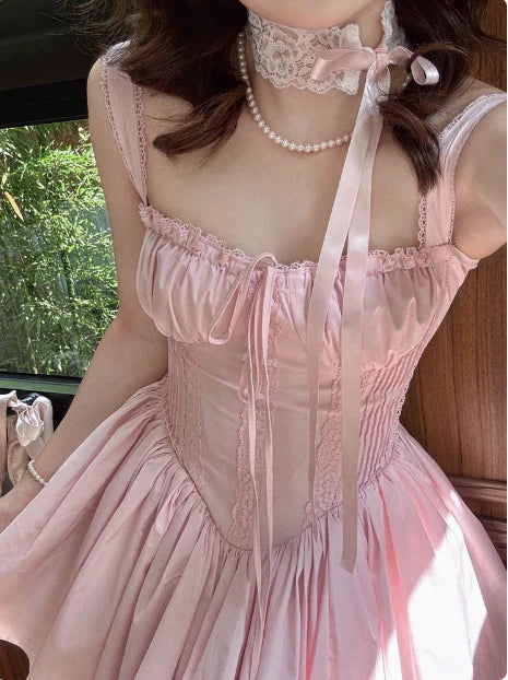 Sweet Lace Fishbone Suspender Princess Birthday Tutu Homecoming Dress Party Dress