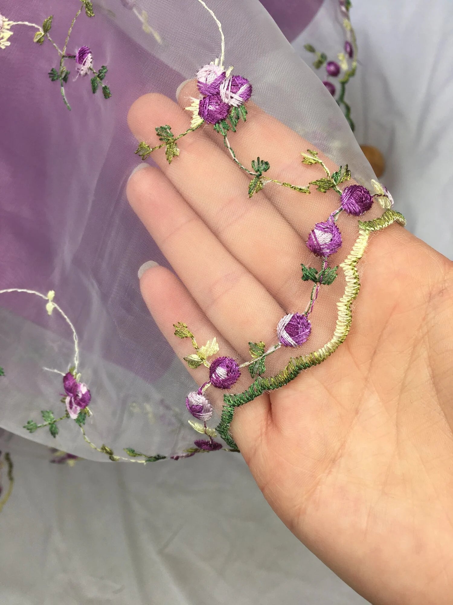 Sweet Purple Flower Embroidery Spaghetti Straps A-line Homecoming Dress Party Dress