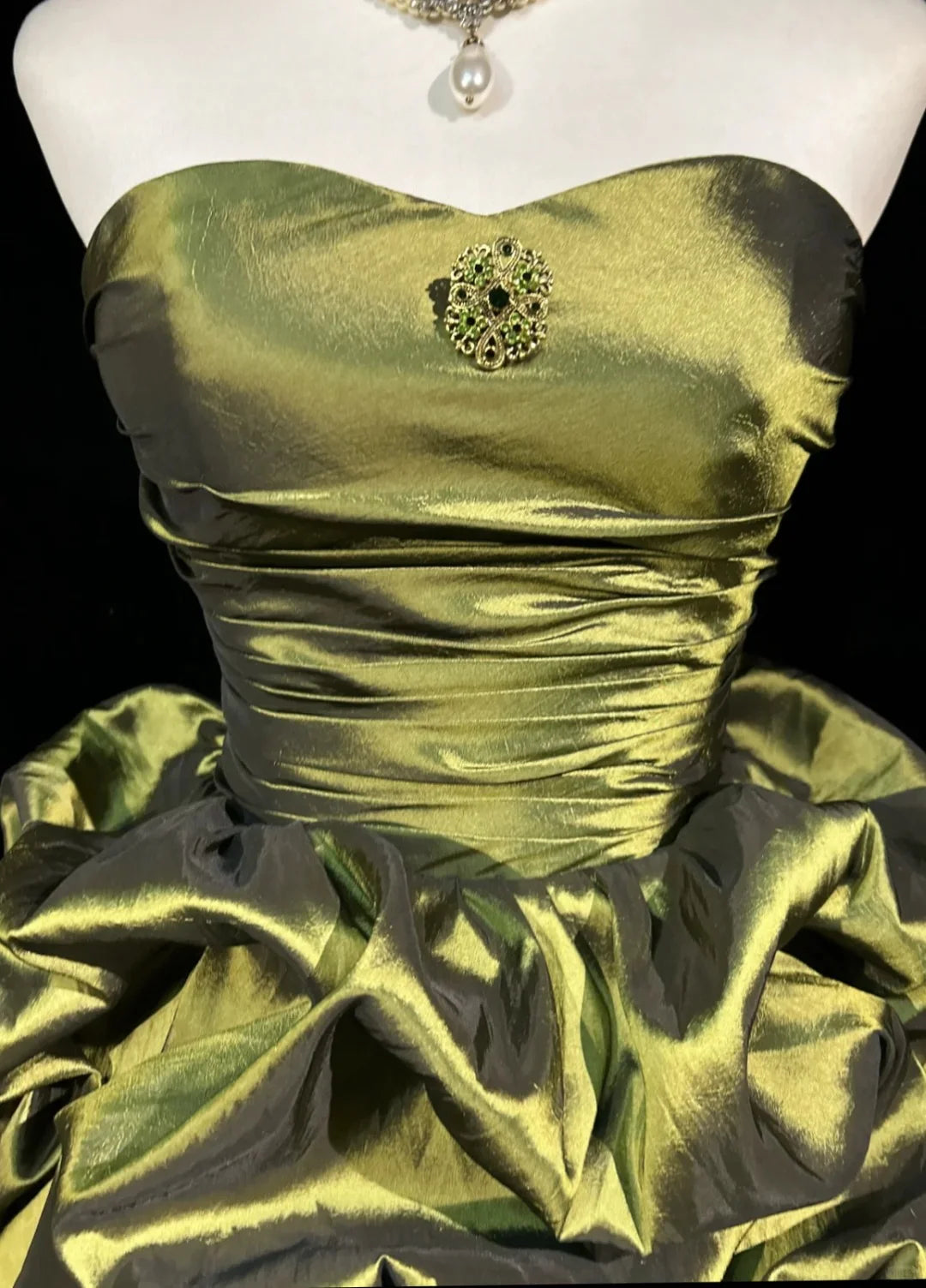 Vintage Satin Pleated Strapless Short Prom Dress Birthday Party Dress Homecoming Dress